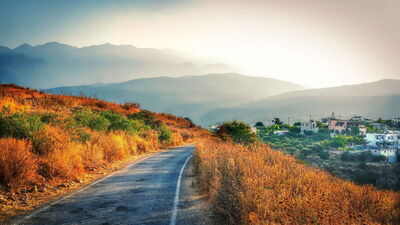 Een landweg op Kreta