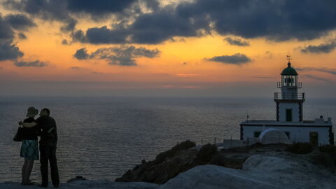 Een zonsondergang op Santorini