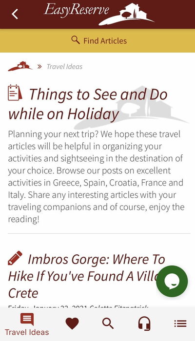 Easy Reserve App, Blog