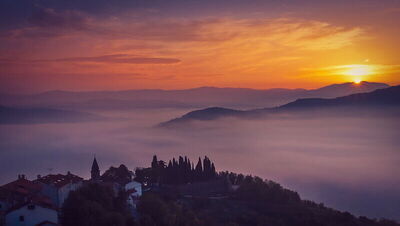 Zonsopgang over Motovun