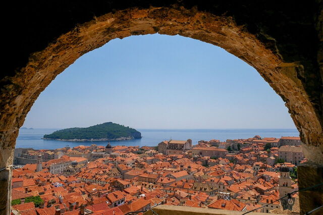 Een uitzicht over Dubrovnik