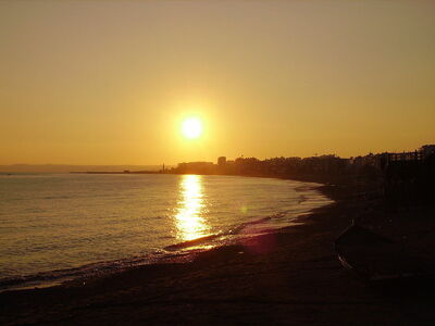 De zee bij zonsondergang, Estepona