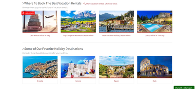 Easy Reserve homepage, opties