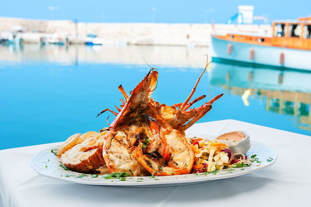 Genieten van kreeft op Kreta