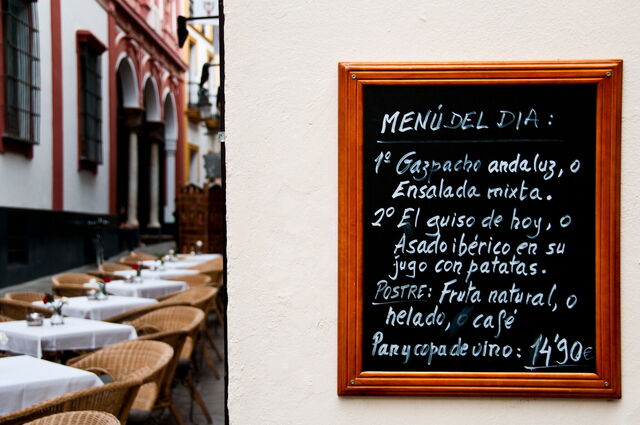 Menu in Sevilla