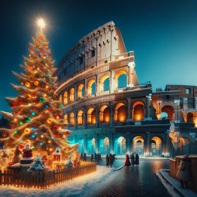 Artistieke weergave van Kerstmis in Rome
