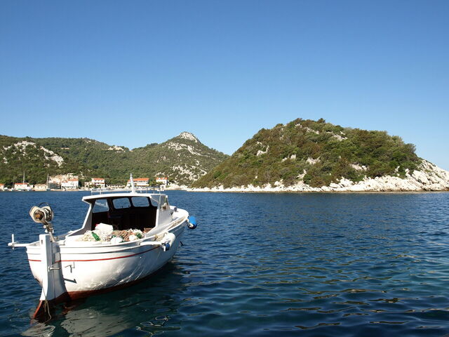 Uitzicht op zee bij Lastovo