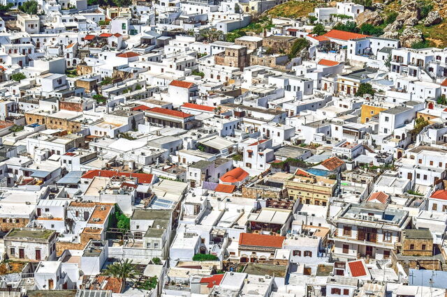 Gebouwen in Lindos