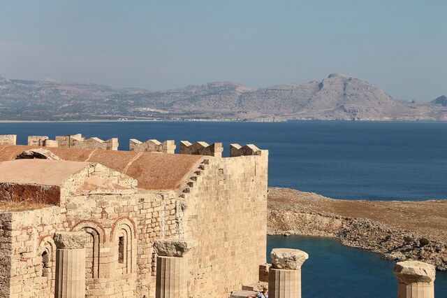 Uitzichten vanaf de Lindos Akropolis