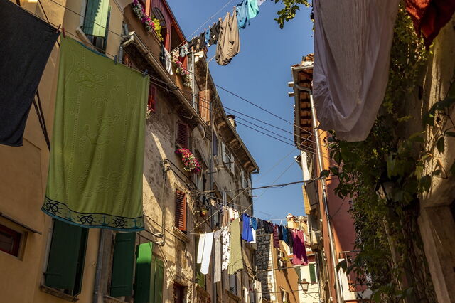 Waslijnen in Rovinj