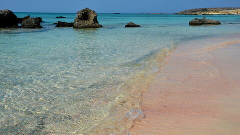 Roze zand bij Elafonissi Beach