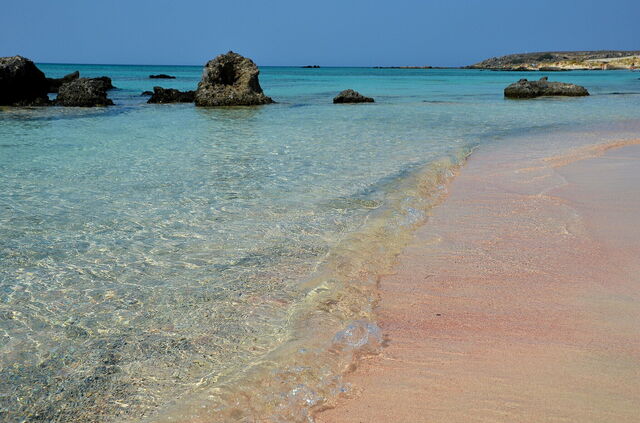Roze zand bij Elafonissi Beach