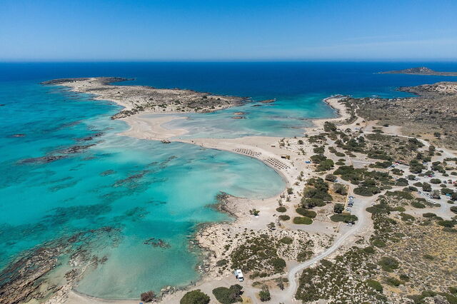 Elafonissi Beach, luchtfoto