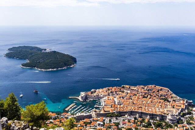 Uitzicht op de Elafieten en Dubrovnik