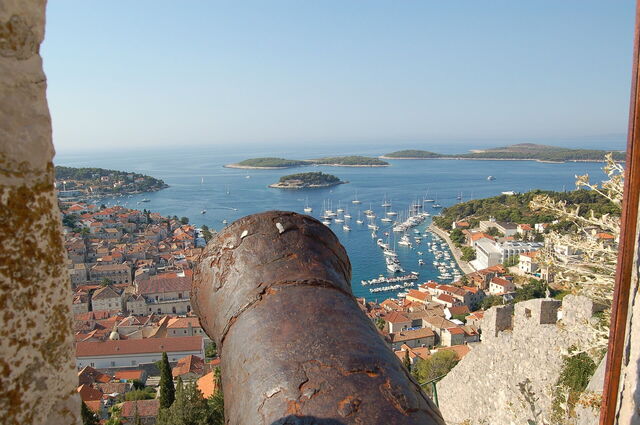 Uitzicht vanaf de Fortica in Hvar