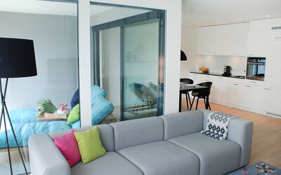 Laville A-3-4 75.2: Bankstel, Meubilair, Fotolijst, Blauw, Azure, Comfort, Woonkamer, Verlichting, Interieur Ontwerp, Slaapbank