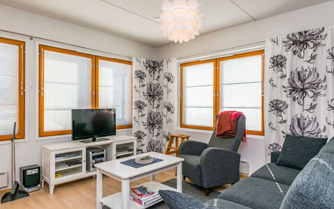 Karhunvartijan Kota B1: Interieur Ontwerp, Meubilair, Hout, Flooring, Verdieping, Plafond, Kamer, Huis, Verlichting, Woonkamer