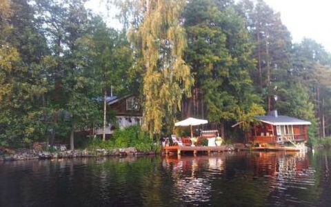 Elsanranta: Hout, Verblijf, Blokhut, Woud, Schuur, Garden Gebouwen, Lariks, Bos, Beits
