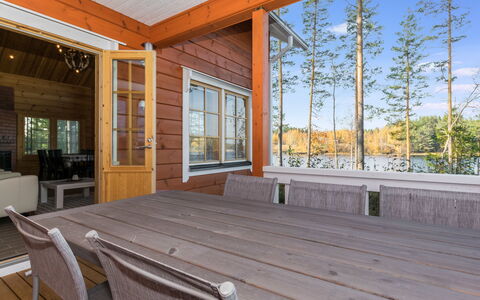 Telkkä: Hout, Verblijf, Blokhut, Woud, Schuur, Garden Gebouwen, Lariks, Bos, Beits