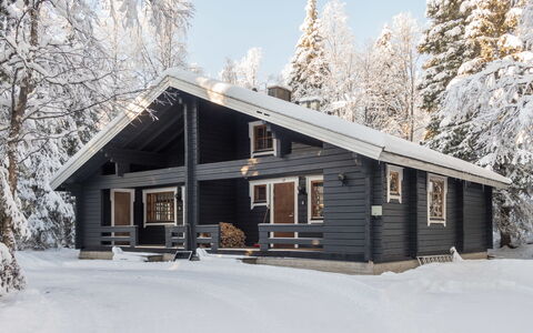Rukantaika 1B: Hout, Verblijf, Huis, Huis, Winter, Dak, Siding, Freezing, Sneeuw, Blokhut