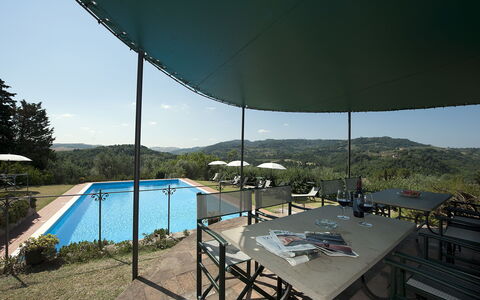 Villa Dorella Di Montaperti: Eigendom, Huis, Schaduw, Onroerend Goed, Vakantie, Huis, Gebouw, Zwembad, Kamer, Tafel