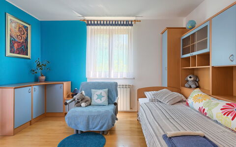 Corina: Meubilair, Kamer, Slaapkamer, Bed, Blauw, Eigendom, Interieur Ontwerp, Laken, Bed Frame, Turkoois