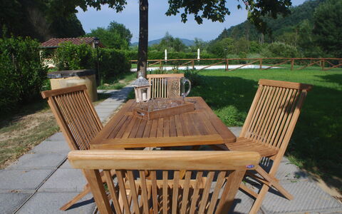 Casale 180: Meubilair, Stoel, Tafel, Buitentafel, Buitenmeubels, Klapstoel, Hout, Hardwood, Boom, Kamer