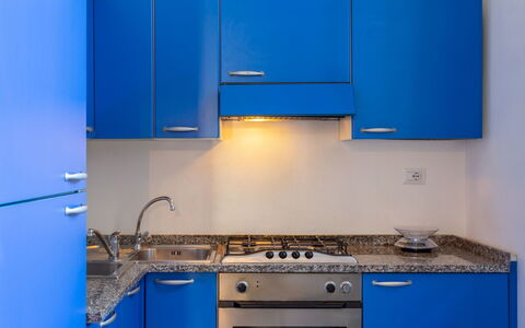 Anita: Blauw, Cabinetry, Kamer, Keuken, Eigendom, Countertop, Kobalt Blauw, Meubilair, Toestel Van De Keuken, Materiële Goederen