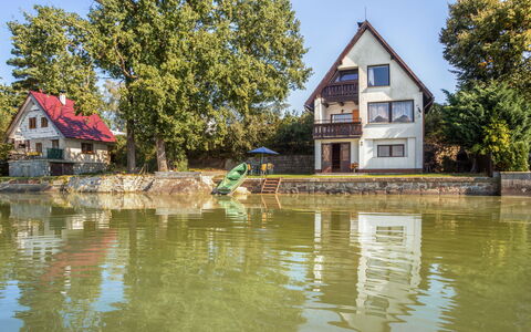 Panorama: Waterweg, Reflectie, Water, Huis, Eigendom, Huis, Bank, Rivier, Kanaal, Boom