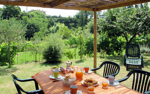 Emilia: Meubilair, Tafel, Buitenmeubels, Stoel, Tuin, Buitentafel, Schaduw, Backyard, Keuken En Eettafel