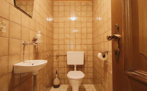 Garni Regina: Wc Bril, Badkamer, Wastafel In De Badkamer, Toilet, Loodgieterswerkinrichting, Flooring, Muur, Wastafel, Verdieping, Interieur Ontwerp