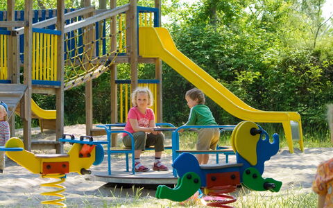 Rosolina Mare 620: Fabriek, Boom, Chute, Speelplaats, Vrije Tijd, Pret, Zomer, Recreatie, Speeltoestel, Gras