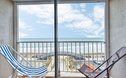 Les Sables D'Argent: Zee, Oceaan, Kust, Strand, Balkon, Hek, Stoel, Leuning, Aluminium
