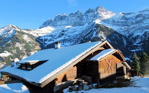 Champery 602: Sneeuw, Berg, Lucht, Gebouw, Natuur, Huis, Helling, Natuurlijk Landschap, Boom, Freezing