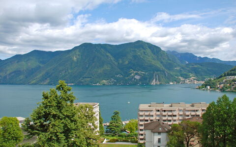 Apt. Lugano Majestic Panorama: Hoogland, Natuur, Lucht, Meer, Berg, Bergachtig Landvormen, Heuvel Station, Water, Bergketen, Loch
