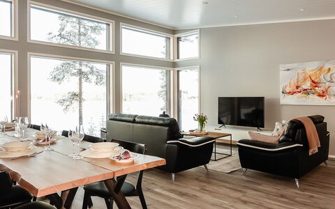 Villa Kallas: Meubilair, Interieur Ontwerp, Houten Vloer, Flooring, Verdieping, Hout, Laminaatvloer, Woonkamer, Bankstel, Plafond