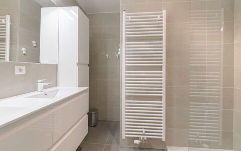 Bredene 733: Kraan, Wastafel, Badkamerkast, Loodgieterswerkinrichting, Spiegel, Cabinetry, Gebouw, Wastafel In De Badkamer, Countertop