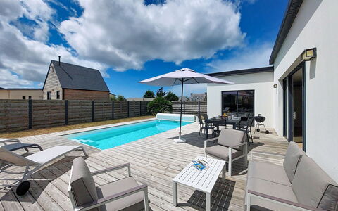Les Lagons du Lividic: Huis, Dak, Zwembad, Samengesteld Materiaal, Landgoed, Toevlucht, Eco Hotel, Patio, Schaduw, Villa