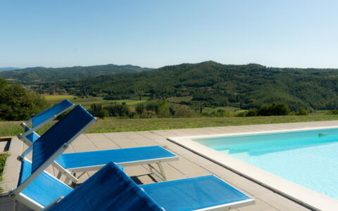 Villa Lugnano: Lucht, Water, Blauw, Groen, Azure, Zwembad, Boom, Schaduw, Fabriek, Buitenmeubels