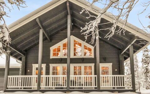 Tiera: Hout, Huis, Huis, Verblijf, Siding, Winter, Freezing, Veranda, Sneeuw, Blokhut