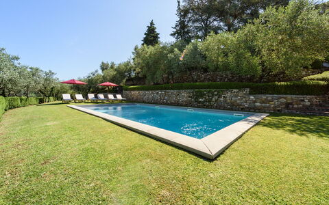 Villa Agnola: Fabriek, Eigendom, Lucht, Zwembad, Boom, Vegetation, Land Lot, Natuurlijk Landschap, Schaduw, Gras