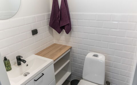 Pehtoori B: Badkamer, Muur, Wastafel In De Badkamer, Loodgieterswerkinrichting, Flooring, Wastafel, Verdieping, Interieur Ontwerp, Toilet, Wc Bril
