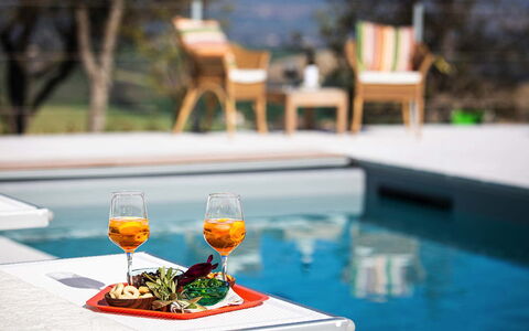 Villa Edelweiss: Voedsel, Tafel, Tableware, Meubilair, Water, Drinkware, Glaswerk, Stoel, Wijnglas