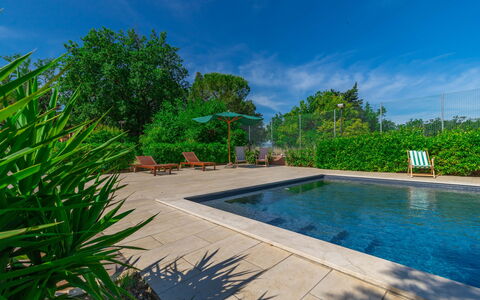Sunrise Hill Holiday Home: Water, Lucht, Fabriek, Wolk, Boom, Zwembad, Gras, Arecales, Schaduw, Natuurlijk Landschap