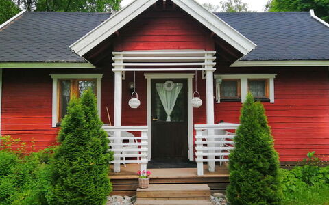Ruokovirran Mökki: Rood, Hout, Huis, Verblijf, Siding, Huis, Dak, Deur, Tuin, Garden Gebouwen