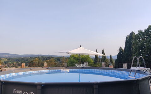 Villa La Cicogna Tuscany: Lucht, Gebouw, Zwembad, Boom, Schaduw, Water, Buitenmeubels, Vrije Tijd, Rechthoek, Dak