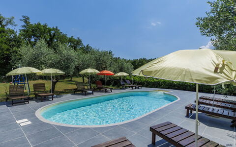 Labin 389: Zwembad, Buitenmeubels, Schaduw, Tuin, Landscaping, Gazon, Werf, Toevlucht, Stoel, Eco Hotel