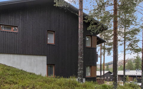 Vuokatti Panorama: Hout, Siding, Dak, Verblijf, Huis, Huis, Deur, Veranda, Garden Gebouwen, Boerderij