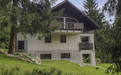 Harrachov 130: Sneeuw, Lucht, Berg, Venster, Wolk, Gebouw, Huis, Helling, Boom, Verblijf
