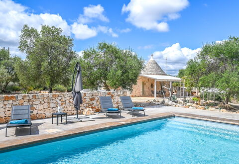 Trullo Ulivo: Water, Wolk, Fabriek, Lucht, Eigendom, Meubilair, Zwembad, Blauw, Azure, Boom